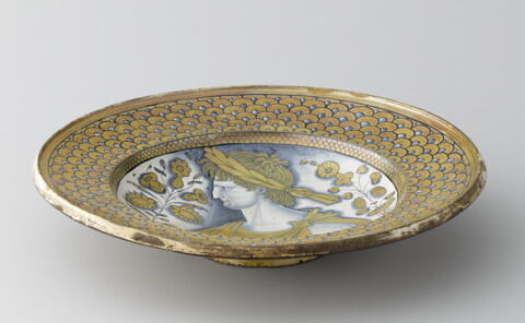 Grand plat rond : buste d'empereur de profil gauche, image 3/5