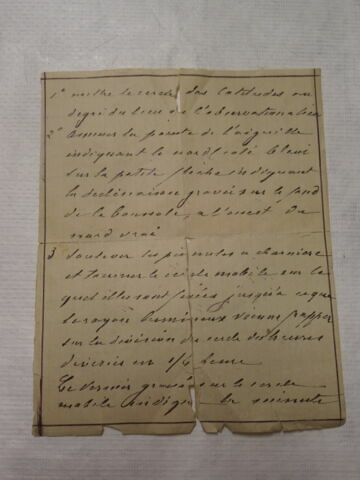 Cadran équinoxial universel à viseurs et verniers, son mode d'emploi manuscrit, et son étui, image 3/8