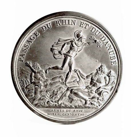 Médaille : Passage du Rhin et du Danube, cliché de revers, image 1/1