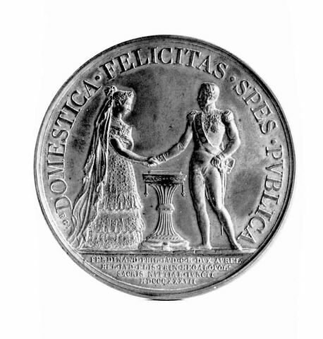 Médaille : Mariage du duc d'Orléans, cliché de revers, image 1/1