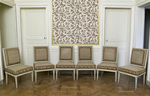 Chaise, d'un ensemble de six chaises et deux bergères d'un salon du château de Madame Elisabeth à Montreuil (OA 9972 à OA 9979)