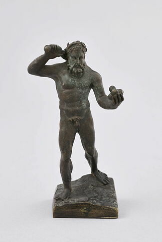 Statuette : Hercule avec sa massue et la pomme des Hespérides