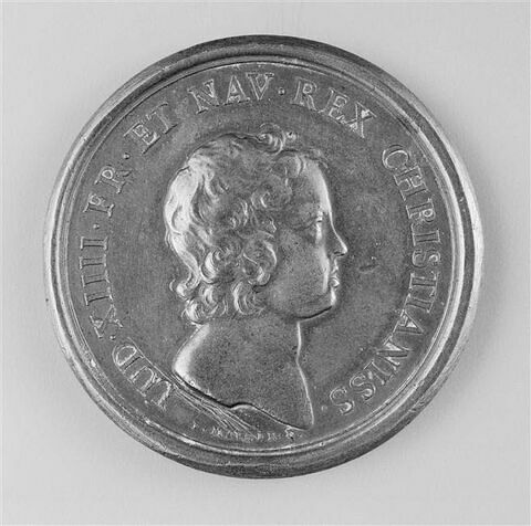 Médaille : Louis XIV enfant de profil / Anne d'Autriche, image 1/2
