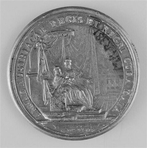 Médaille : Louis XIV enfant de profil / Anne d'Autriche, image 2/2