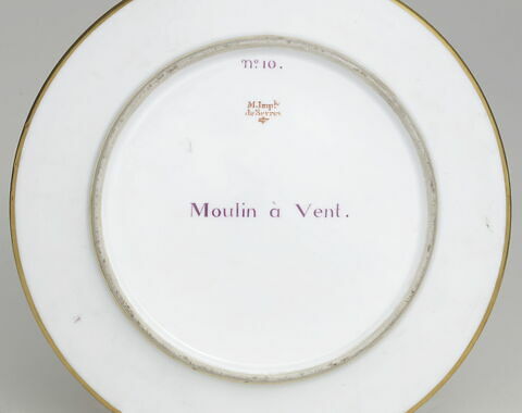 Assiette du service Encyclopédique : Moulin à Vent, image 2/2