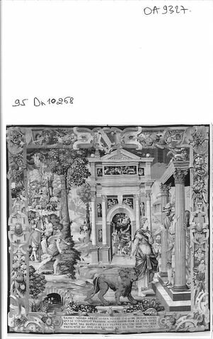 Saint Mammès venant se livrer au tribunal du gouverneur de la Cappadoce, de la tenture de l'histoire de saint Mammès, image 7/10