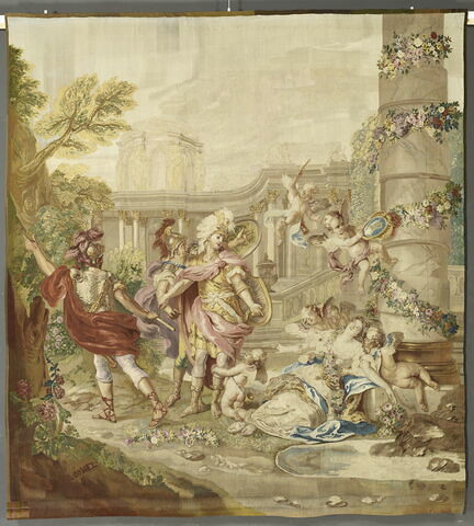 L'évanouissement d'Armide, de la tenture tissée pour le salon de compagnie du fermier général Pierre-Isaac Marquet de Peyre