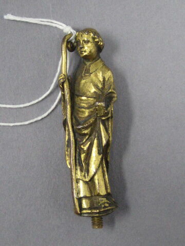 Statuette d'un ensemble de douze provenant d'une châsse : saint abbé, image 1/3