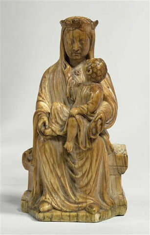 Statuette : Vierge à l'enfant trônant