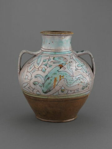 Grand vase ovoïde à deux anses : un sanglier et un chien courant, image 6/7