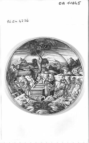 Plat rond : Moïse et les filles de Jethro, image 4/4