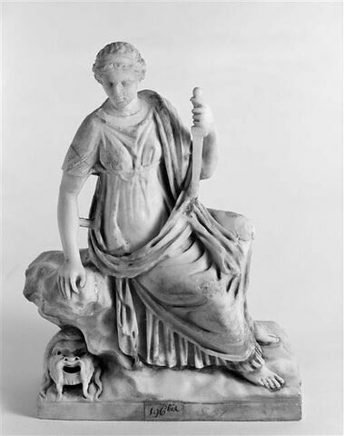 Statuette : Melpomène, allégorie de la Tragédie