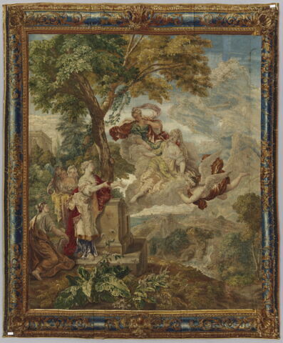 Zéphyr porte les sœurs de Psyché au palais de l'Amour, de la tenture de l'Histoire de Psyché, image 2/10