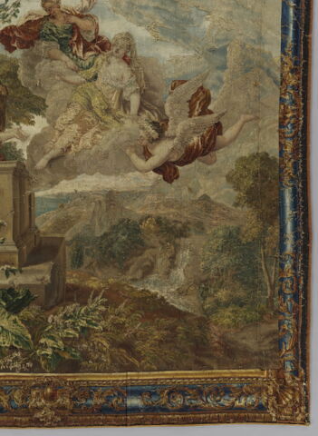 Zéphyr porte les sœurs de Psyché au palais de l'Amour, de la tenture de l'Histoire de Psyché, image 3/10