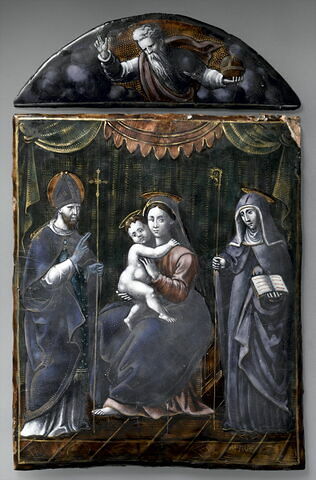 Plaque : La Vierge à l'Enfant entre deux saints (avec OA 969 A)