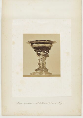 Coupe d'un ensemble de quatre (OA 12519 1 à OA 12519 4) du surtout de table du duc de Luynes (1802-1867)