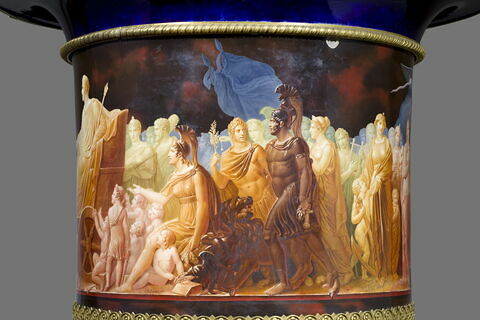 Grand vase Médicis : entrée du roi Charles X à Paris après son sacre, d'une paire avec MR XIV 624, image 3/10