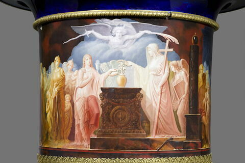 Grand vase Médicis : entrée du roi Charles X à Paris après son sacre, d'une paire avec MR XIV 624, image 5/10