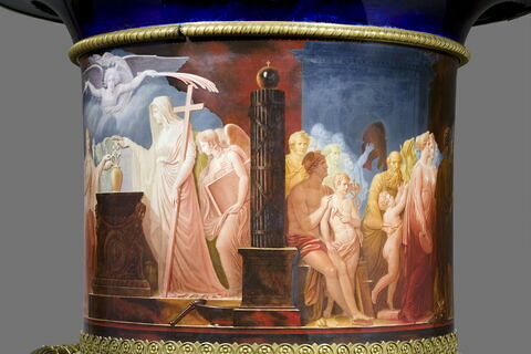 Grand vase Médicis : entrée du roi Charles X à Paris après son sacre, d'une paire avec MR XIV 624, image 6/10