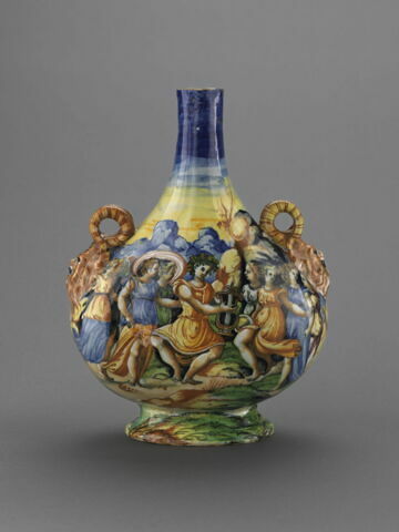 Gourde à deux passants : Apollon et les Muses et Apollon et Marsyas, image 1/6