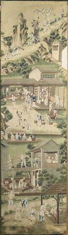Panneau d'une suite de six (OAR 494 A à F) peints à décor chinois