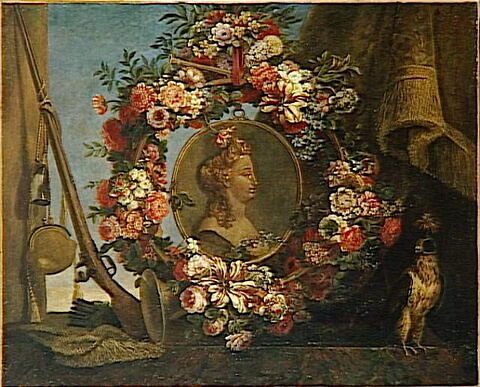 Portrait de femme avec fleurs, image 1/1