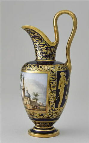 Pot à lait "vue d'une mosquée près de Rossette", du cabaret égyptien de Napoléon Ier (36 pièces), ou "cabaret du service de l'Empereur"