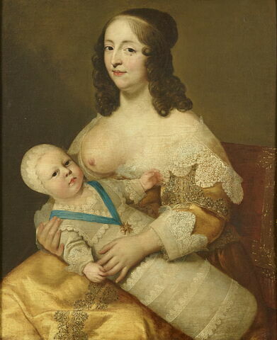 Louis XIV en maillot sur les genoux de sa nourrice, Dame Longuet de la Giraudière