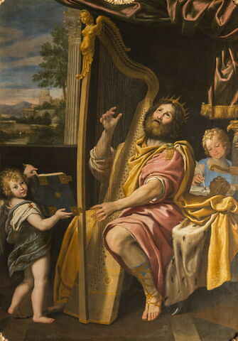 Le Roi David jouant de la harpe