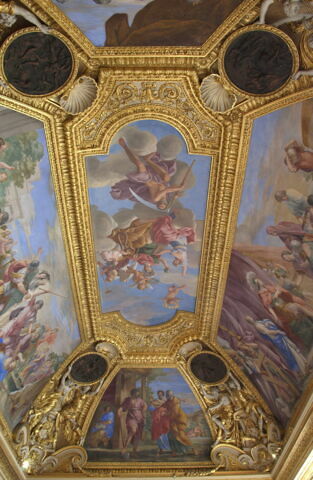 Plafond : Salle de Septime Sévère - Les députés du Sénat apportant la pourpre à Cincinnatus, au dessus de la corniche, côté nord., image 5/5