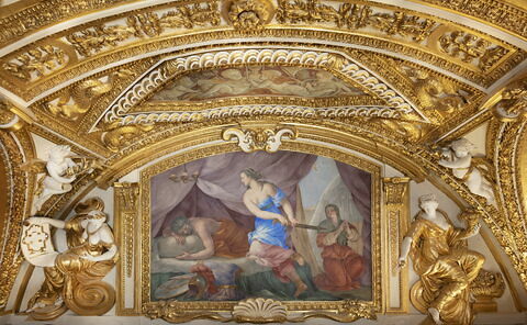Plafond : Salle des Antonins - Judith et Holopherne, au dessus de la corniche, côté nord,, image 2/7