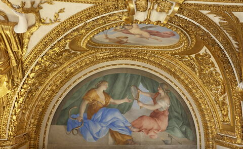 Plafond : Salle des Antonins - La Prudence et la Prévoyance, au dessus de la corniche, côté ouest, au centre., image 2/5