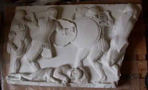plaque de frise  ; Tirage d'un fragment de la frise du trésor de Siphnos à Delphes