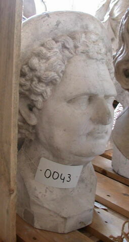 statue  ; Tirage intégral d'une tête virile couronnée d'un épais bandeau (peut-être un prêtre de Démeter ?)