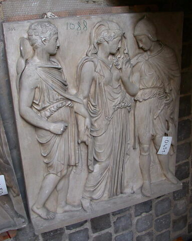 relief ; Tirage d’un relief représentant Hermès, Eurydice et Orphée