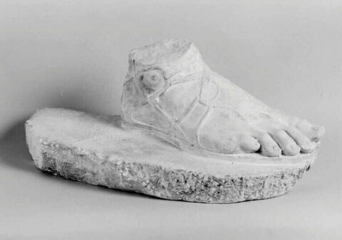 statue  ; Tirage du pied droit de l'Hermès d'Olympie