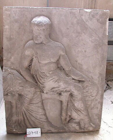 Tirage d’une plaque de la frise est du Parthénon représentant les jambes d'Athéna et Héphaïstos