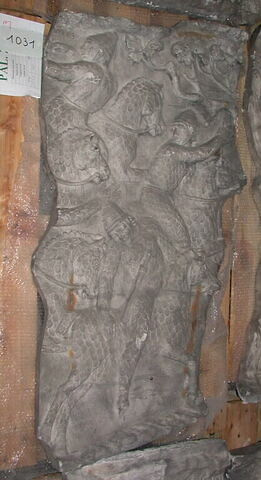 Tirage d’une plaque de la colonne Trajane représentant un groupe de cavaliers cataphractaires, image 1/1