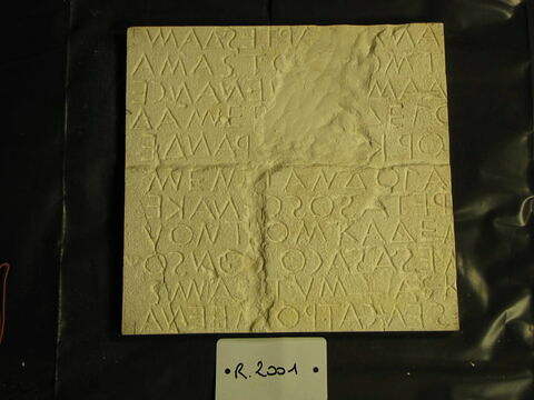 Tirage intégral d’une plaque de l'inscription dite 