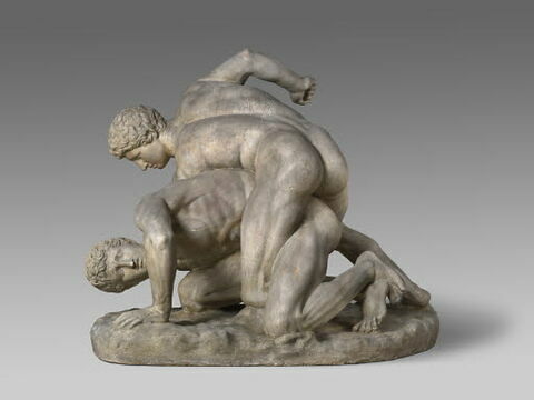 groupe statuaire ; Tirage intégral de la statue de deux lutteurs, dits "lutteurs Médicis"