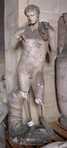 statue  ; Fragment de tirage de l'Hermès dit "d'Andros”