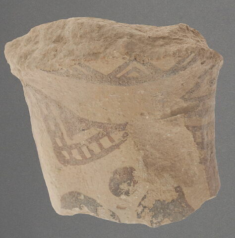 Lot de huit tessons (anse et fragments de parois) à décor peint, image 1/1