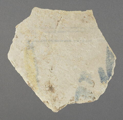 Tesson à décor jaune, bleu et blanc, image 1/1