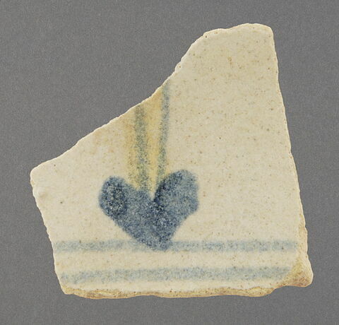 Tesson à décor jaune, bleu et blanc, image 1/1
