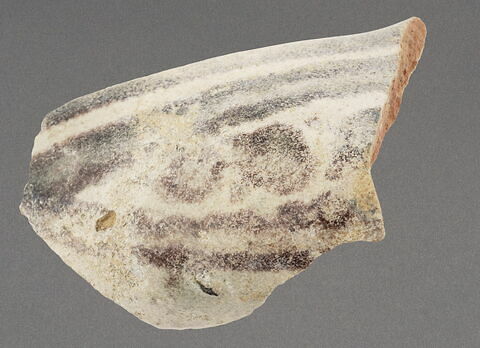 Bord de coupelle ou lampe à décor vert, brun et blanc, image 1/1