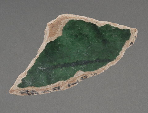 Tesson de coupe verte à décor sgraffito, image 1/1
