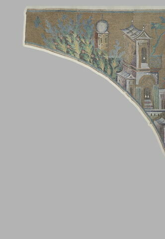 Panneau écoinçon avec un pavillon, relevé des mosaïques de la Grande Mosquée de Damas, image 4/7
