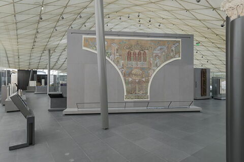 Panneau écoinçon avec un pavillon, relevé des mosaïques de la Grande Mosquée de Damas, image 3/7