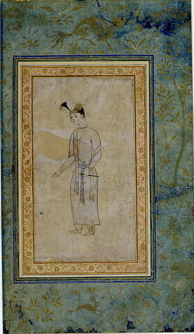 Jeune indien vêtu d'une robe et tenant un fuseau (page d'album), image 3/6