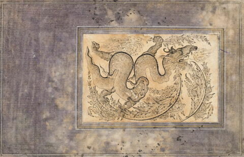 Grisaille au dragon dans des feuilles saz, image 4/7